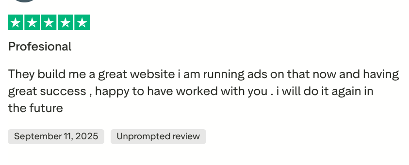 Customer review screenshot